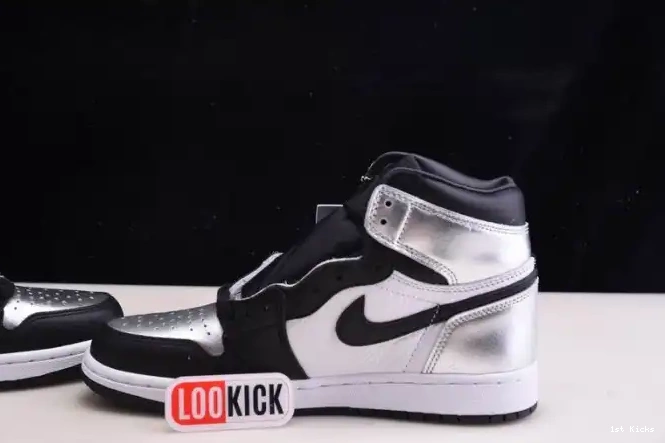 1st Kicks SILVER CD0461-001 AIR OG TOE HIGH 1 JORDAN WMNS 0612